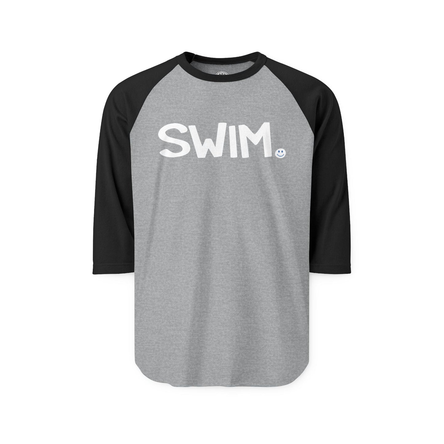 SWIM Happy Tee (Long Sleeve Raglan) Long-sleeve 2XL / Heather Grey/Black HAPPY TEES® BRAND