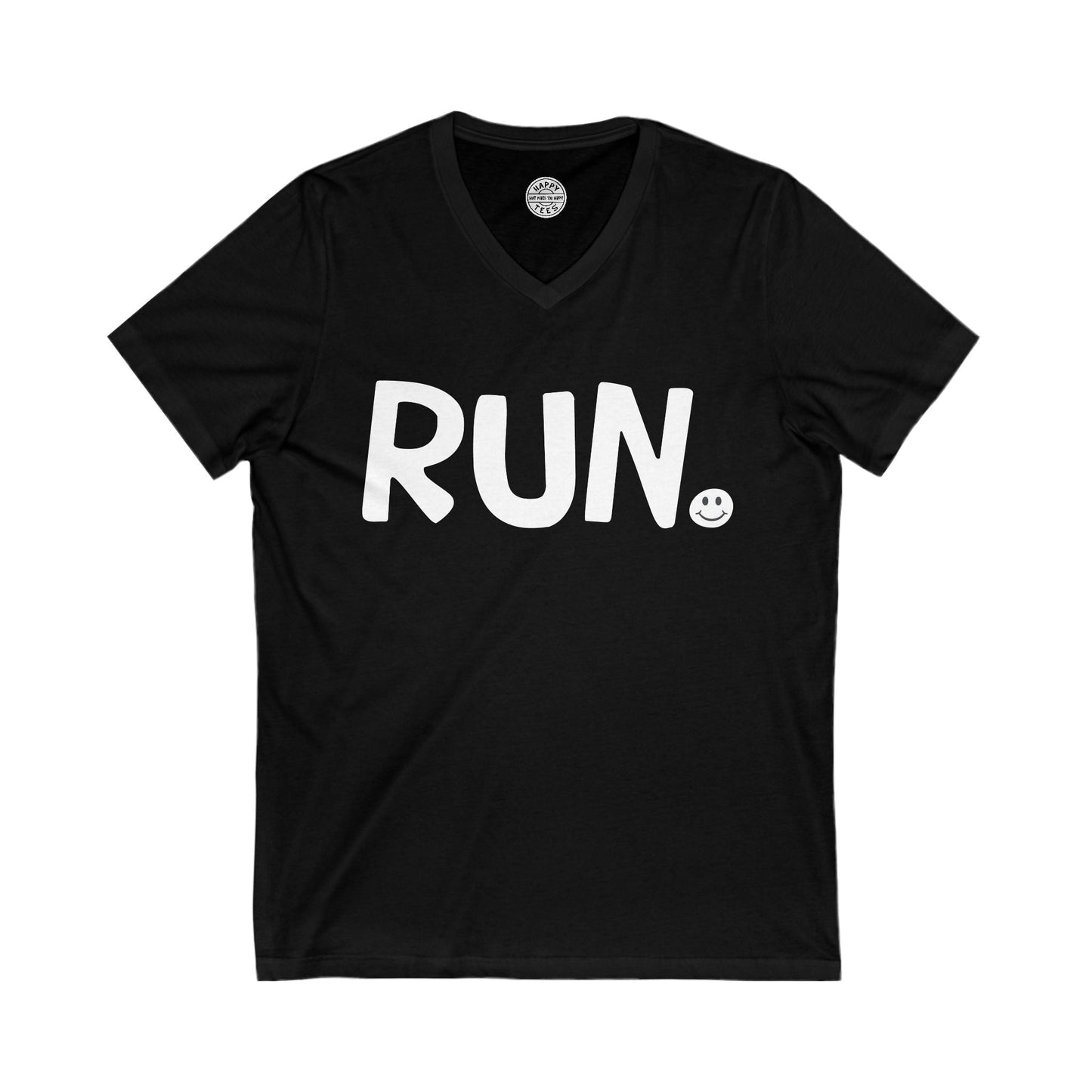 RUN Happy Tee (V-Neck) V-neck Black / 2XL HAPPY TEES® BRAND