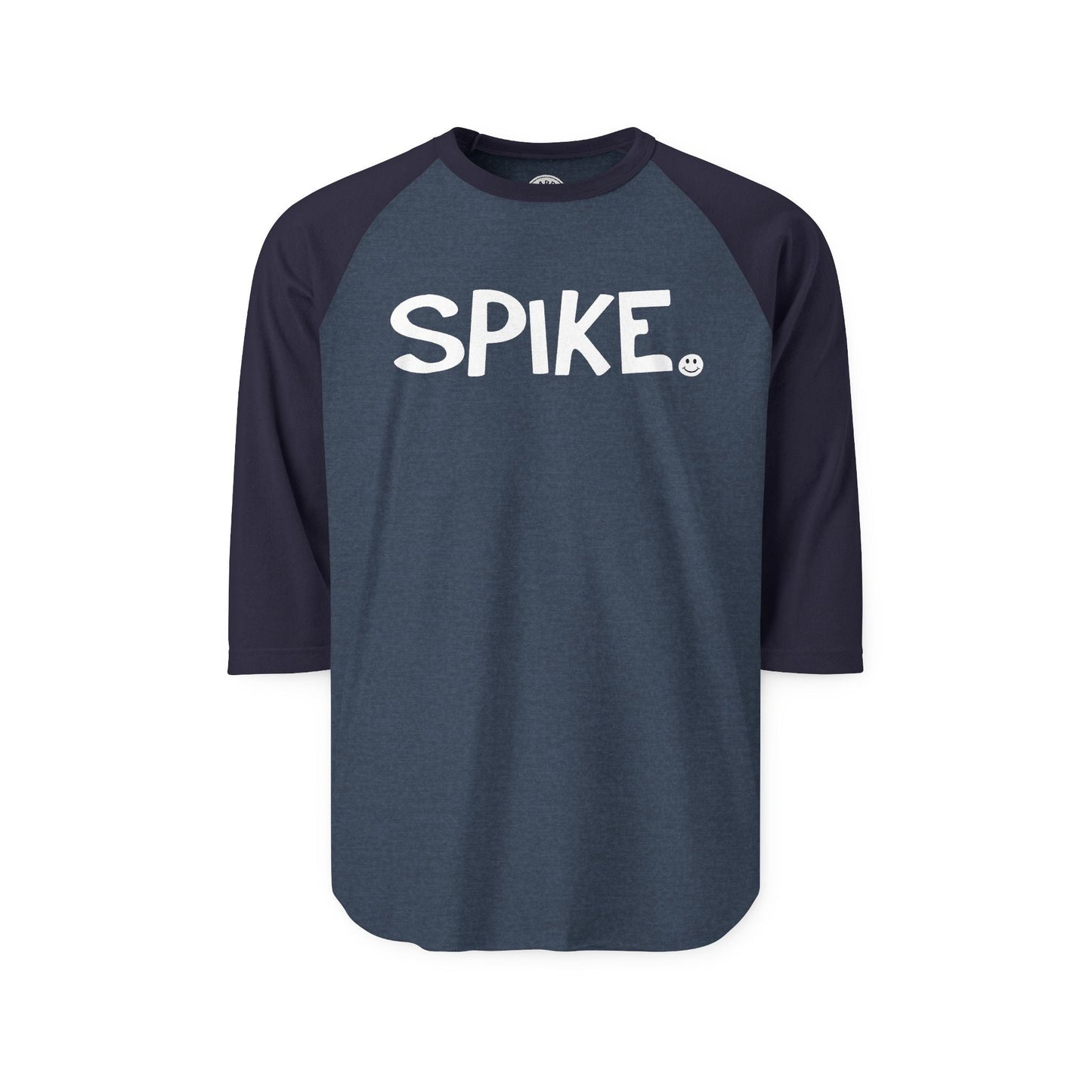 SPIKE Happy Tee (Long Sleeve Raglan) Long-sleeve 2XL / Heather Denim/Navy HAPPY TEES® BRAND