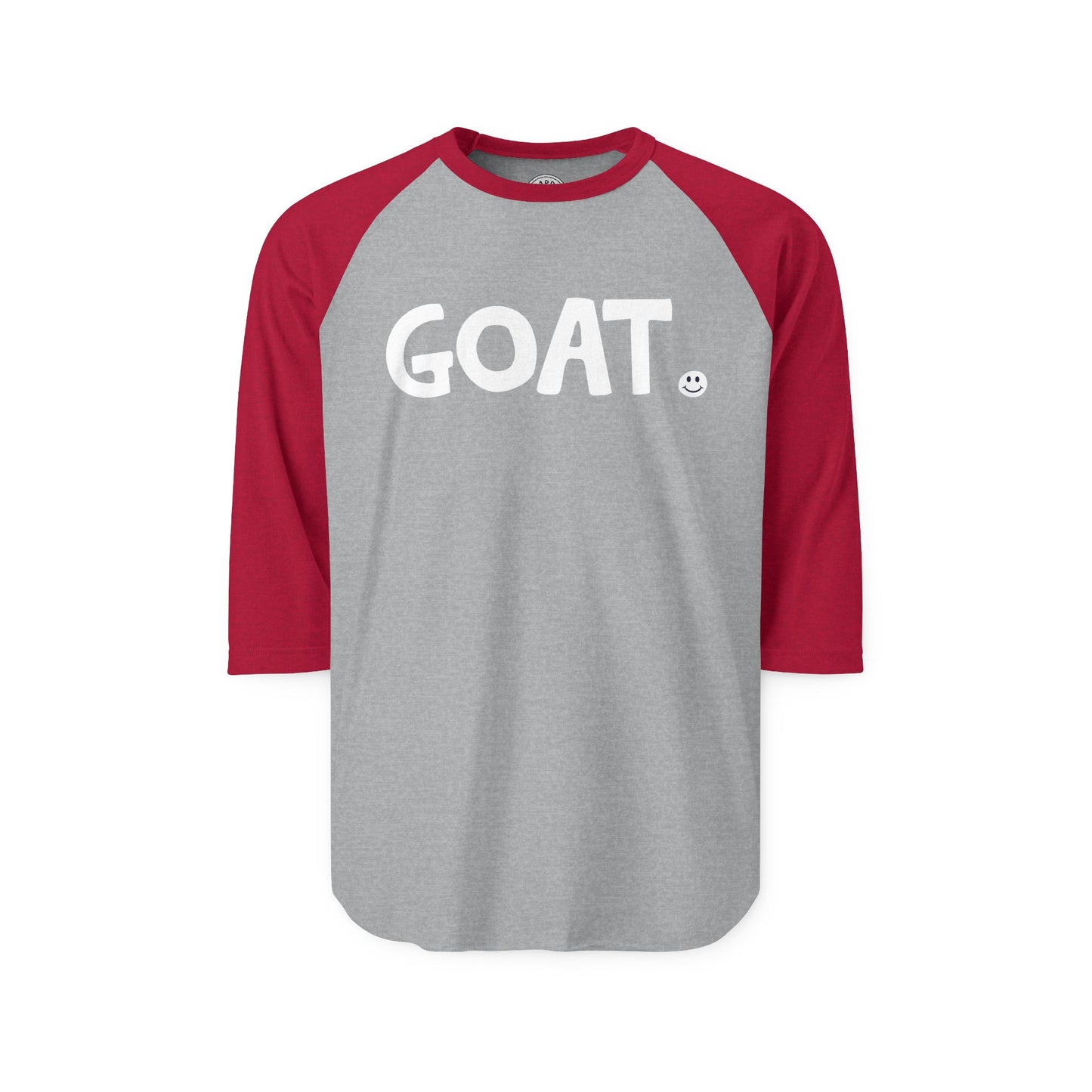 GOAT Happy Tee (Long Sleeve Raglan) Long-sleeve 2XL / Heather Grey/Heather Red HAPPY TEES® BRAND