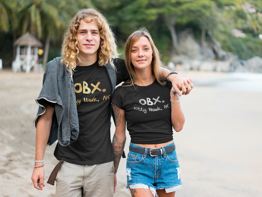 OBX Happy Tee (Women's Tee, Silver) T-Shirt HAPPY TEES® BRAND