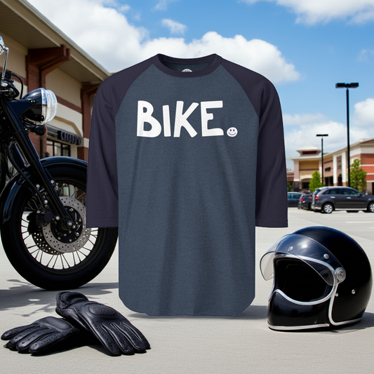 BIKE Happy Tee (Long Sleeve Raglan) Long-sleeve HAPPY TEES® BRAND