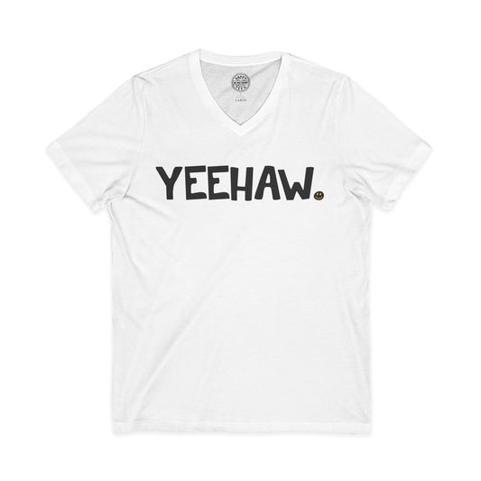 YEEHAW Happy Tee (V-Neck) V-neck White / 2XL HAPPY TEES® BRAND