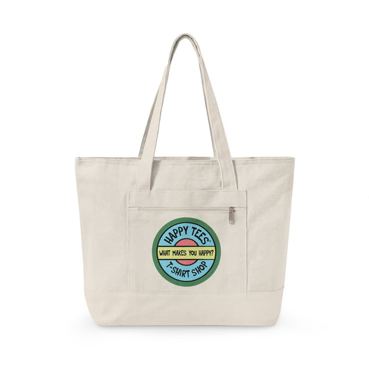 Happy Tees® Tote Bag (With Zipper) Bags HAPPY TEES® BRAND