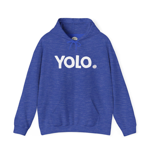 YOLO Happy Tee (Hoodie) Hoodie XL / Heather Sport Royal HAPPY TEES® BRAND