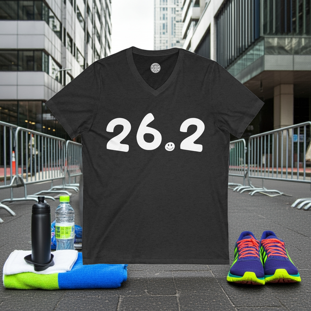 26.2 Happy Tee (V-Neck)  V-neck  HAPPY TEES® BRAND