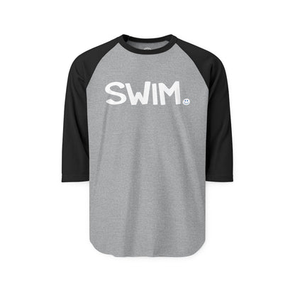 SWIM Happy Tee (Long Sleeve Raglan)  Long-sleeve 2XL / Heather Grey/Black HAPPY TEES® BRAND