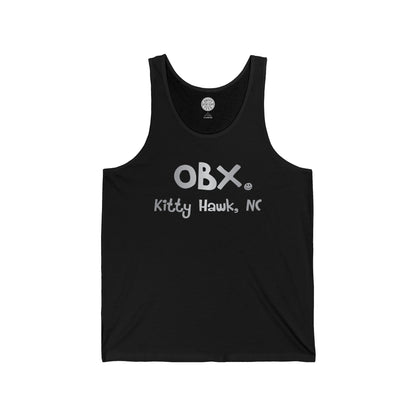 OBX Happy Tee (Tank Top, Silver)  Tank Top  HAPPY TEES® BRAND