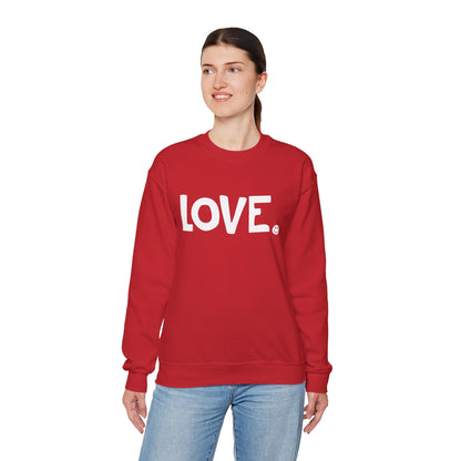 LOVE Happy Tee (Red Sweatshirt with white graphic)  Sweatshirt  HAPPY TEES® BRAND