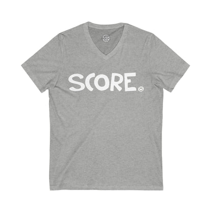 SCORE Happy Tee (V-Neck)  V-neck Athletic Heather / 2XL HAPPY TEES® BRAND