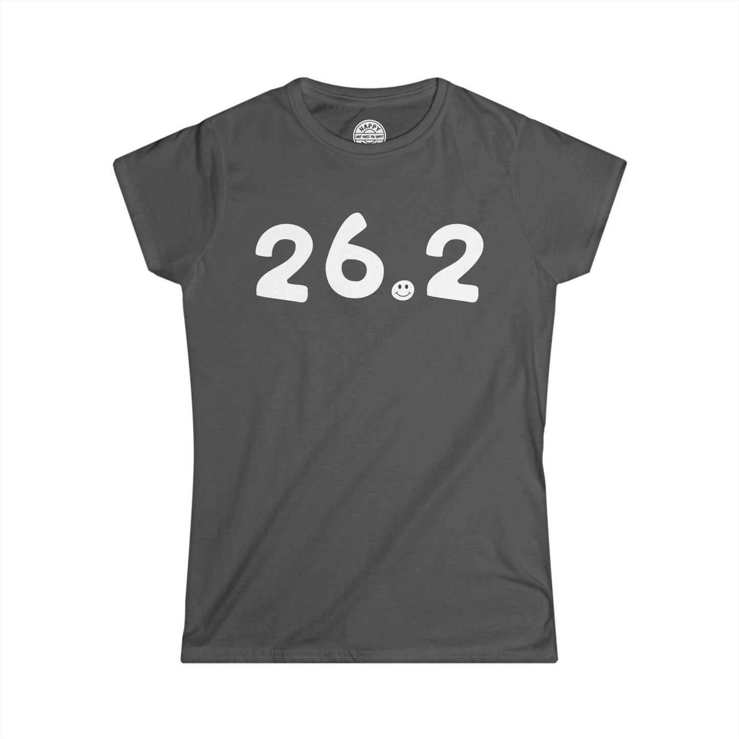 26.2 Happy Tee (Women's)  T-Shirt Charcoal / 2XL HAPPY TEES® BRAND