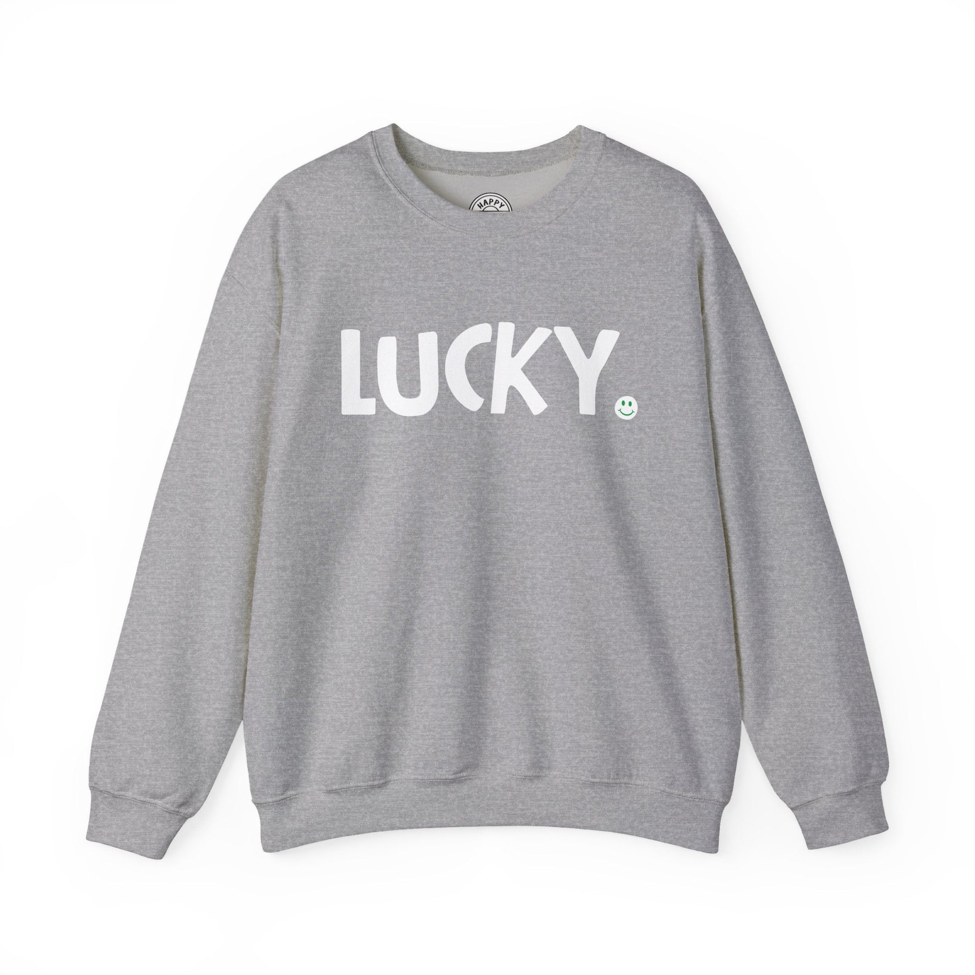 LUCKY Happy Tee (Sweatshirt)  Sweatshirt Sport Grey / 2XL HAPPY TEES® BRAND