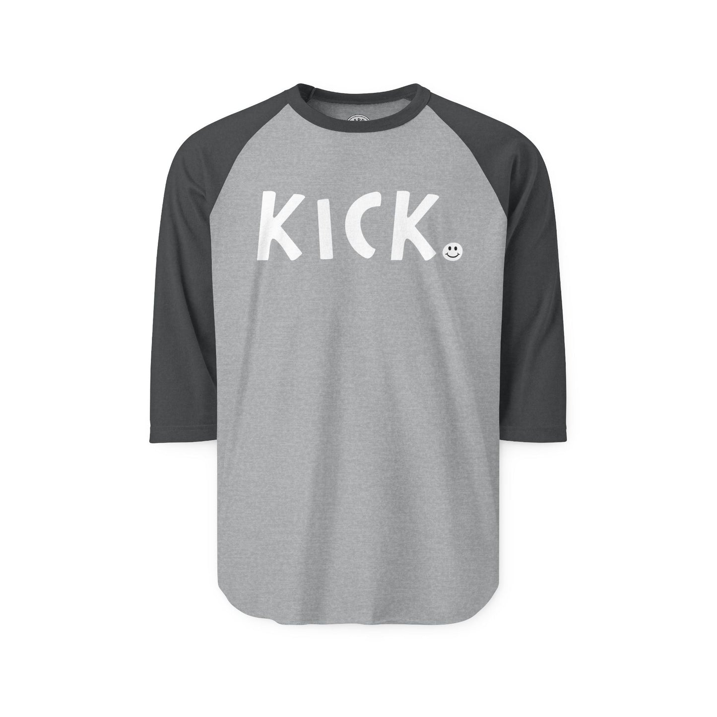 KICK Happy Tee (Long Sleeve Raglan)  Long-sleeve 2XL / Heather Grey/Heather Charcoal HAPPY TEES® BRAND