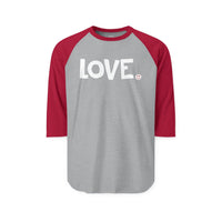 LOVE Happy Tee (Long Sleeve Raglan with white graphic)  Long-sleeve  HAPPY TEES® BRAND