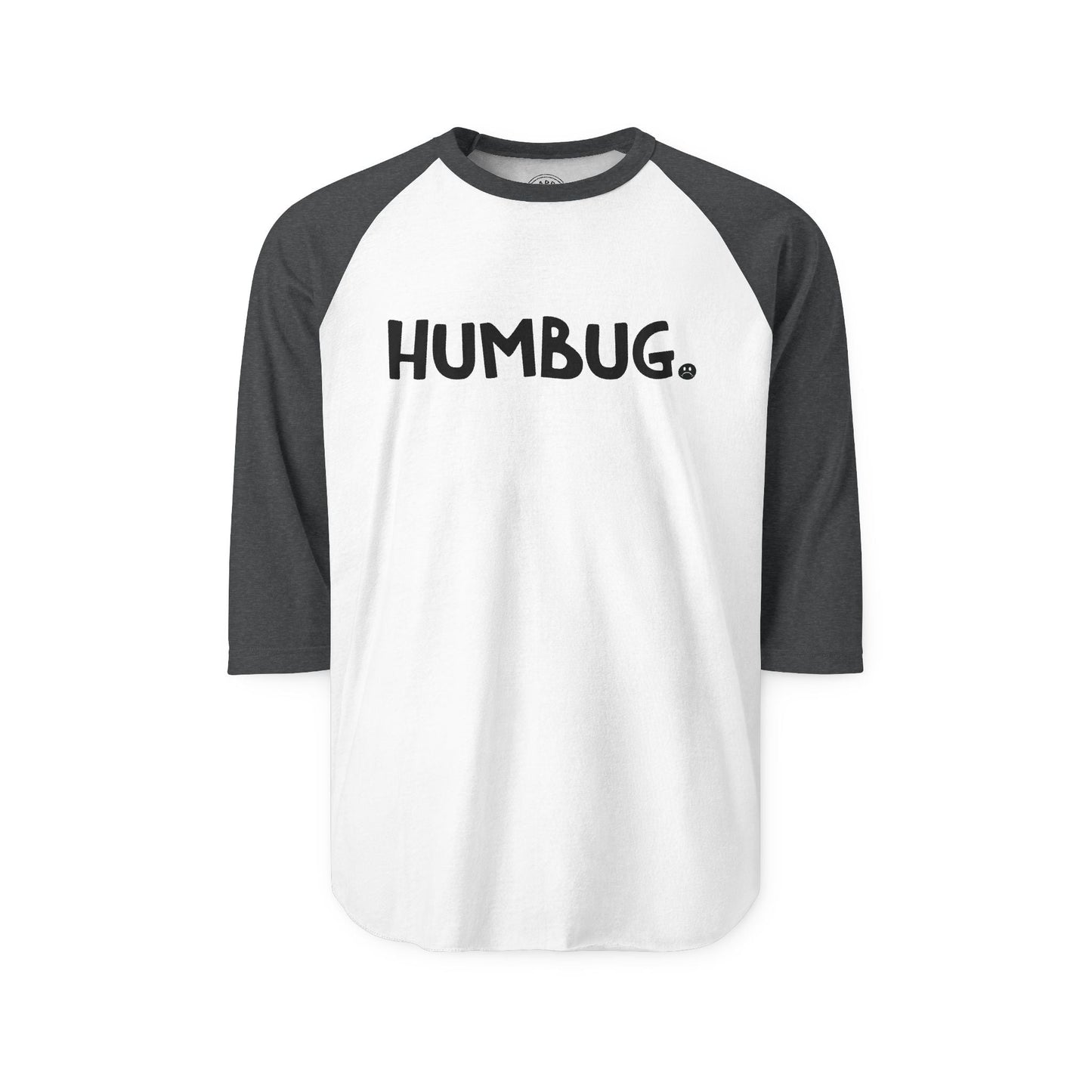 HUMBUG Happy Tee (Long Sleeve Raglan)  Long-sleeve 2XL / White/Heather Charcoal HAPPY TEES® BRAND
