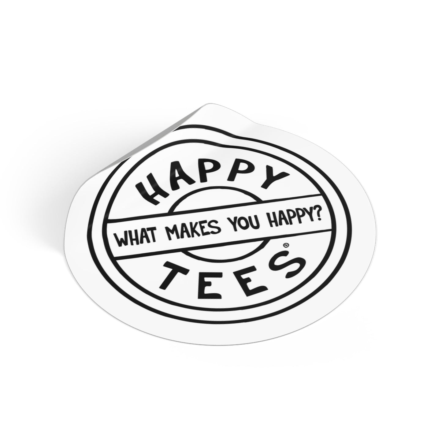 Happy Tees® Vinyl Stickers (black and white) Printify