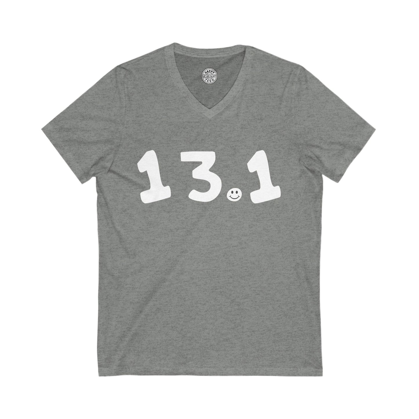 13.1 Happy Tee (V-Neck)  V-neck Deep Heather / 2XL HAPPY TEES® BRAND