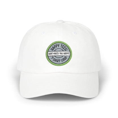 Happy Tees® Cap (Circular Logo T-Shirt Shop, Embroidery)  Hats White / One size HAPPY TEES® BRAND