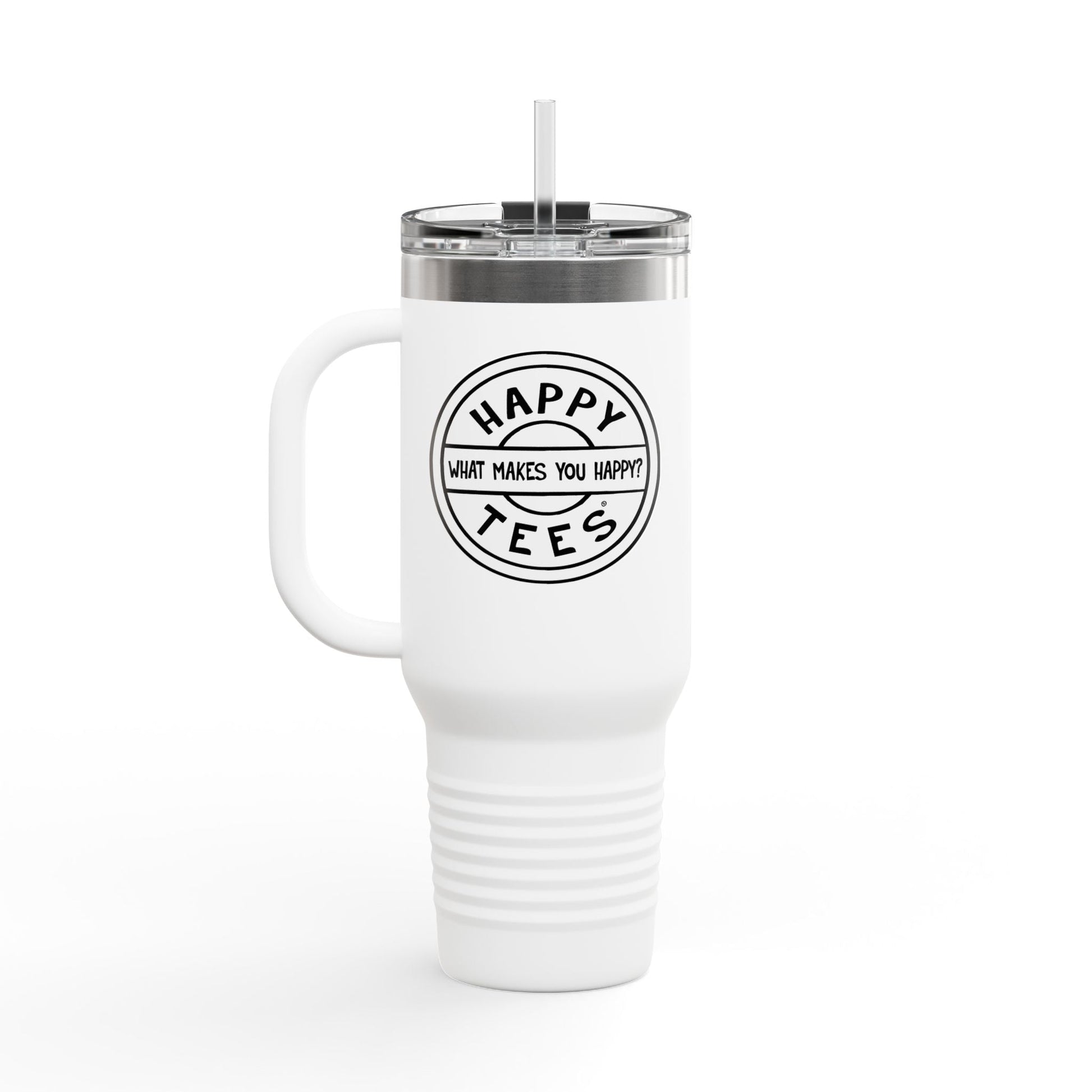 Happy Tees® Tumbler (black and white) Printify