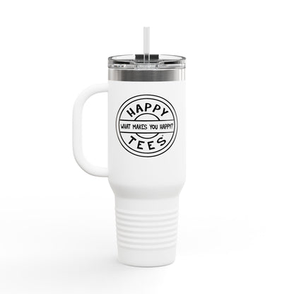 Happy Tees® Tumbler (black and white) Printify
