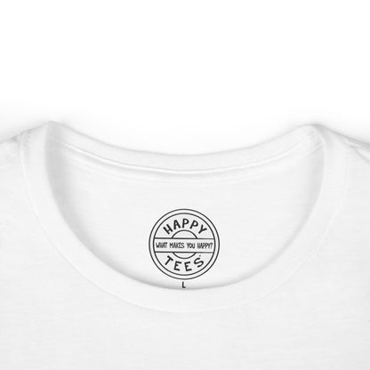 LOVE Happy Tee (Women's White Tee with red graphic)  T-Shirt  HAPPY TEES® BRAND