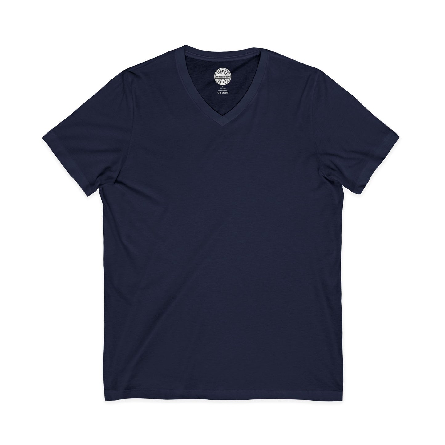 BASIC Happy Tee (V-Neck)  V-neck Navy / 2XL HAPPY TEES® BRAND