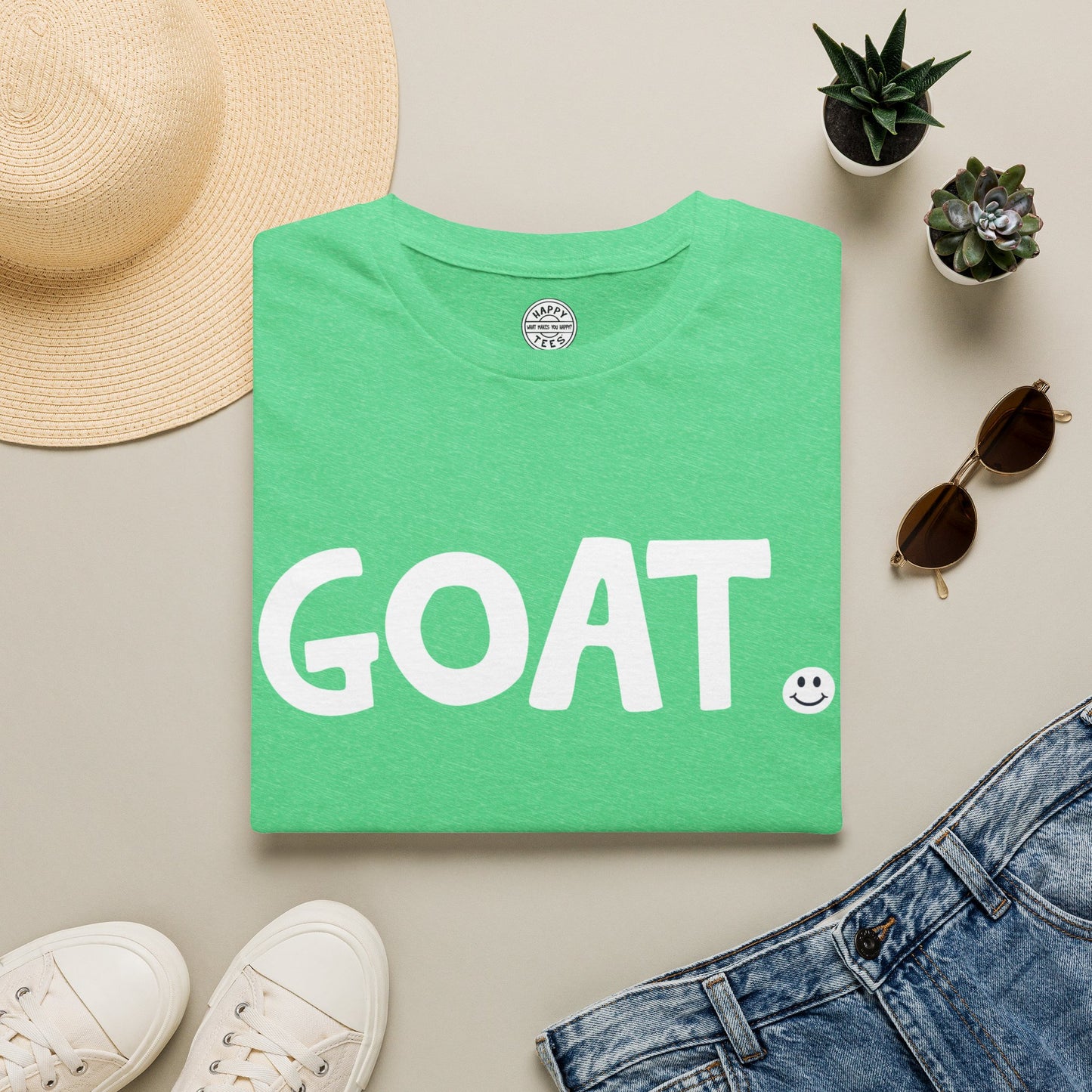 GOAT Happy Tee  T-Shirt  HAPPY TEES® BRAND