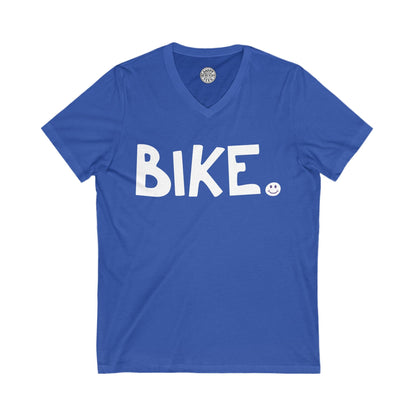 BIKE Happy Tee (V-Neck)  V-neck True Royal / 2XL HAPPY TEES® BRAND