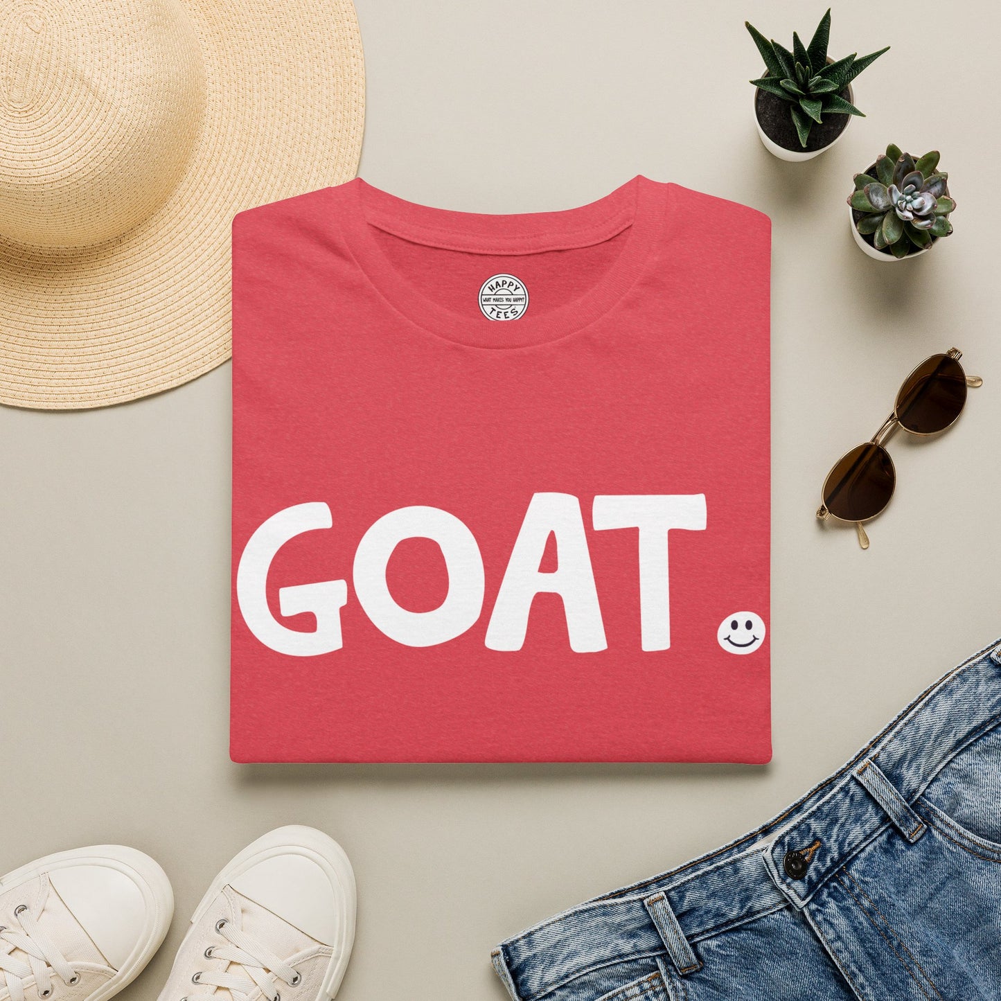 GOAT Happy Tee  T-Shirt  HAPPY TEES® BRAND