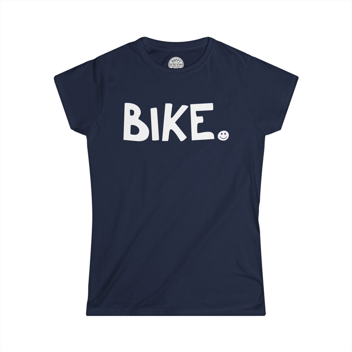 BIKE Happy Tee (Women's Tee)  T-Shirt Navy / 2XL HAPPY TEES® BRAND
