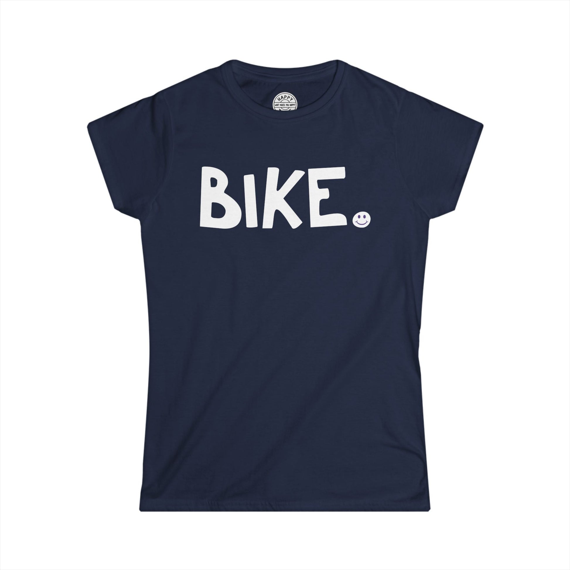 BIKE Happy Tee (Women's Tee)  T-Shirt Navy / 2XL HAPPY TEES® BRAND