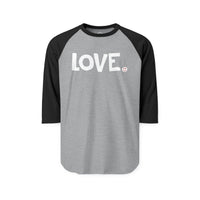 LOVE Happy Tee (Long Sleeve Raglan with white graphic)  Long-sleeve  HAPPY TEES® BRAND
