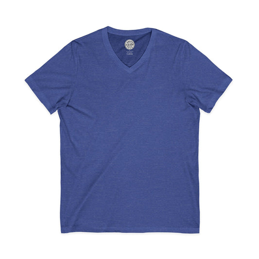 BASIC Happy Tee (V-Neck)  V-neck Heather True Royal / 2XL HAPPY TEES® BRAND