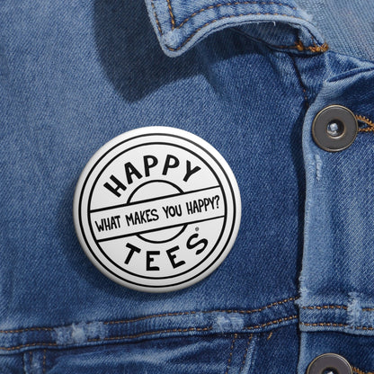 Happy Tees® Pin Buttons (black and white)  Accessories  HAPPY TEES® BRAND