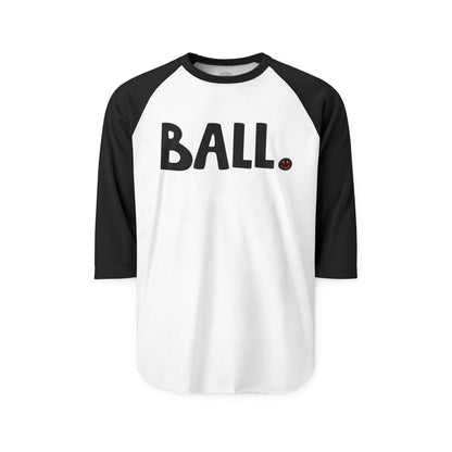 BALL Happy Tee (Long Sleeve Raglan)  Long-sleeve 2XL / White/Black HAPPY TEES® BRAND