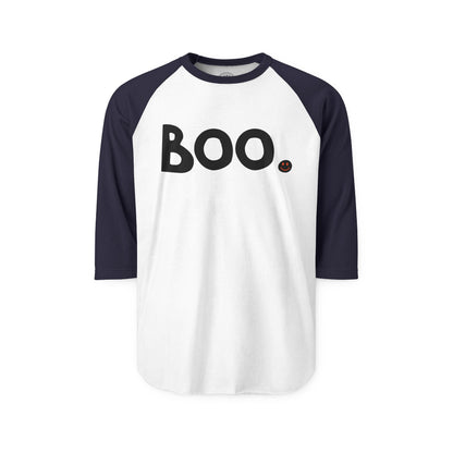 BOO Happy Tee (Long Sleeve Raglan)  Long-sleeve 2XL / White/Navy HAPPY TEES® BRAND