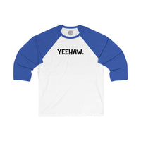 YEEHAW Happy Tee (Long Sleeve Baseball Tee)  Long-sleeve White/True Royal / 2XL HAPPY TEES® BRAND