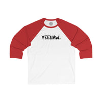 YEEHAW Happy Tee (Long Sleeve Baseball Tee)  Long-sleeve White/Red / L HAPPY TEES® BRAND