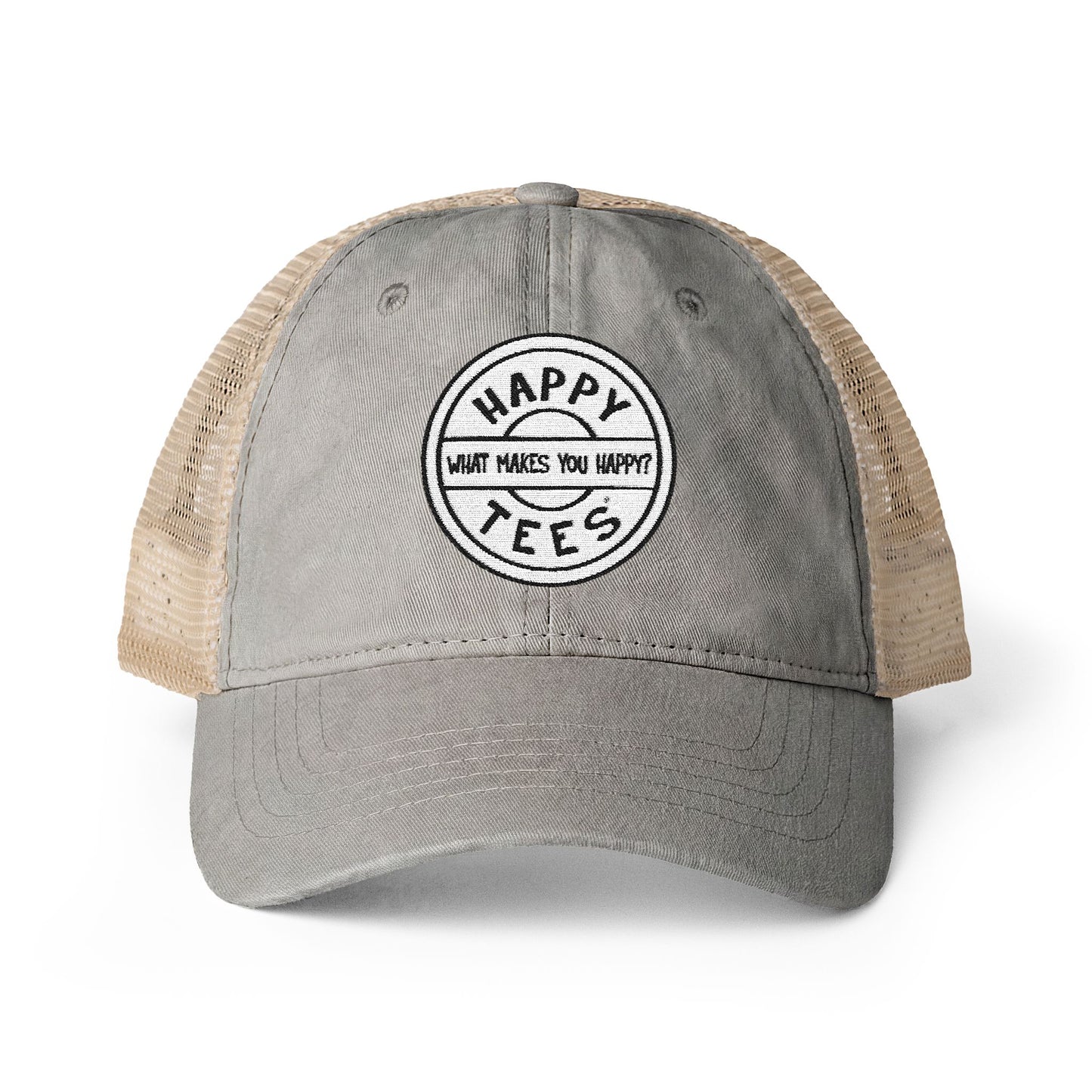 Happy Tees® Cap (Women's Washed Mesh-Back, Embroidery)  Hats  HAPPY TEES® BRAND