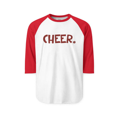 CHEER Happy Tee (Long Sleeve Raglan)  Long-sleeve 2XL / White/Red HAPPY TEES® BRAND