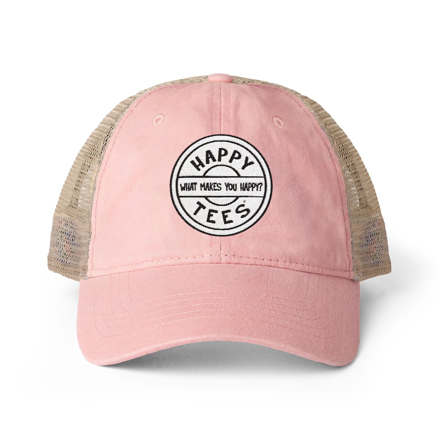 Happy Tees® Cap (Women's Washed Mesh-Back, Embroidery)  Hats  HAPPY TEES® BRAND