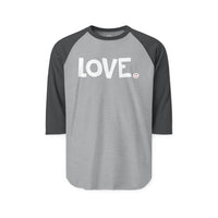 LOVE Happy Tee (Long Sleeve Raglan with white graphic)  Long-sleeve  HAPPY TEES® BRAND