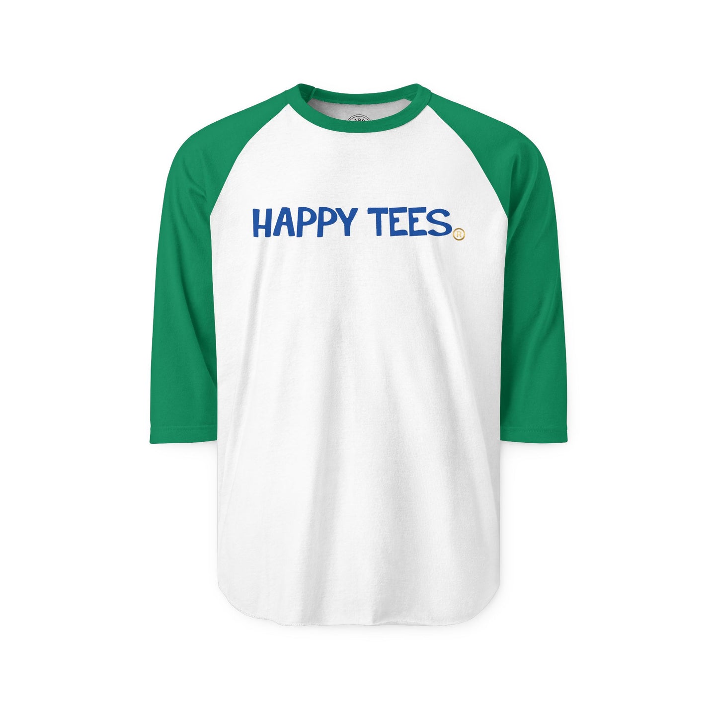 Happy Tees® T-Shirt (Long Sleeve Raglan with front logo)