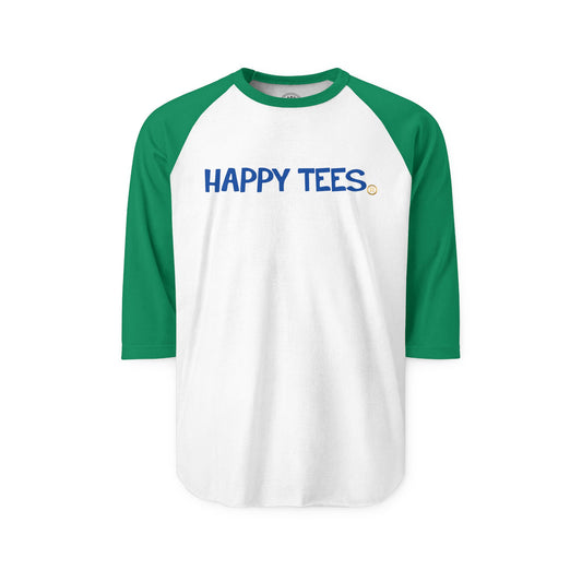 Happy Tees® T-Shirt (Long Sleeve Raglan with front logo)