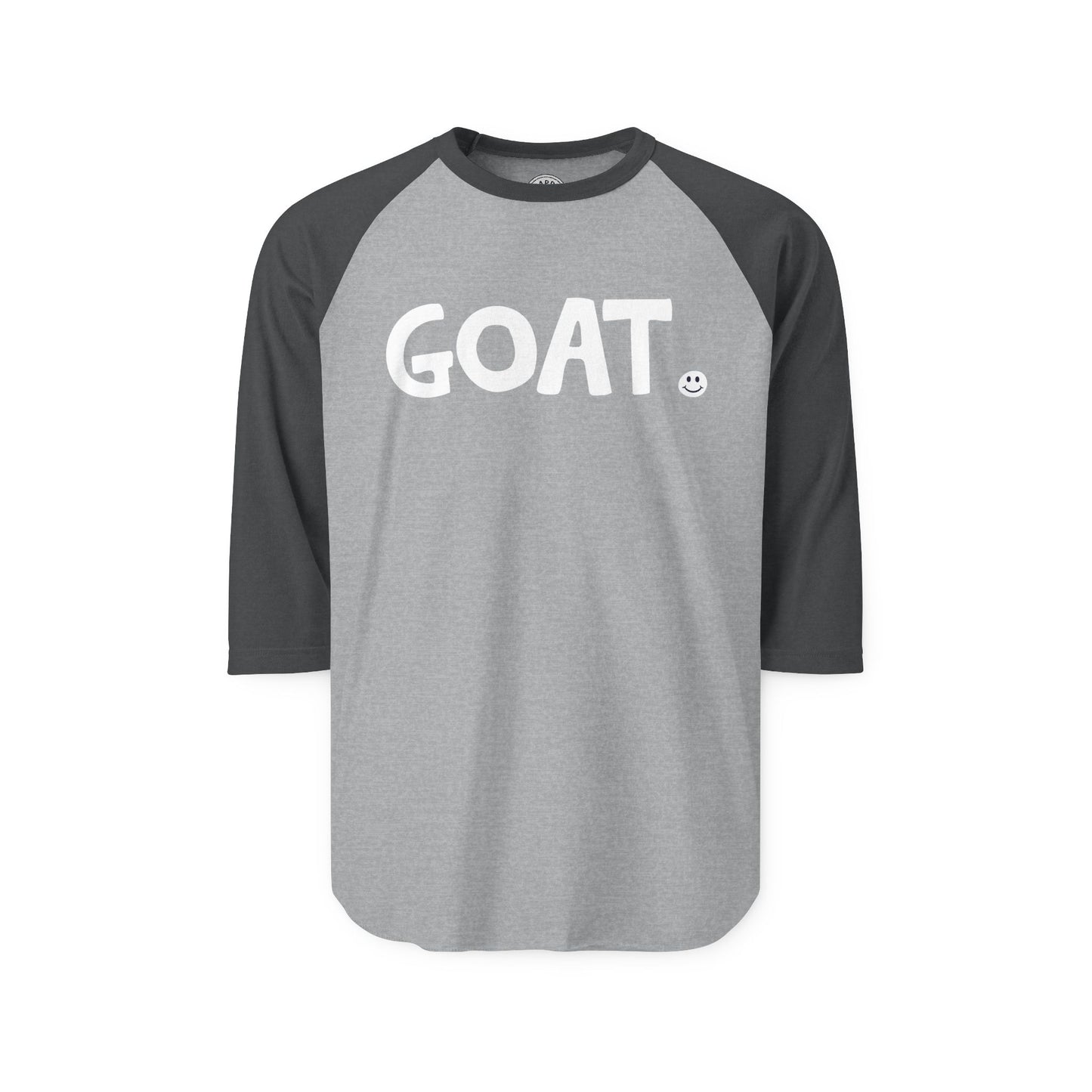 GOAT Happy Tee (Long Sleeve Raglan)  Long-sleeve 2XL / Heather Grey/Heather Charcoal HAPPY TEES® BRAND