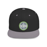 Happy Tees® Flat Bill Cap (Circular Logo T-Shirt Shop, Embroidery)