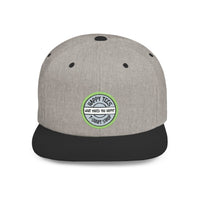 Happy Tees® Flat Bill Cap (Circular Logo T-Shirt Shop, Embroidery)
