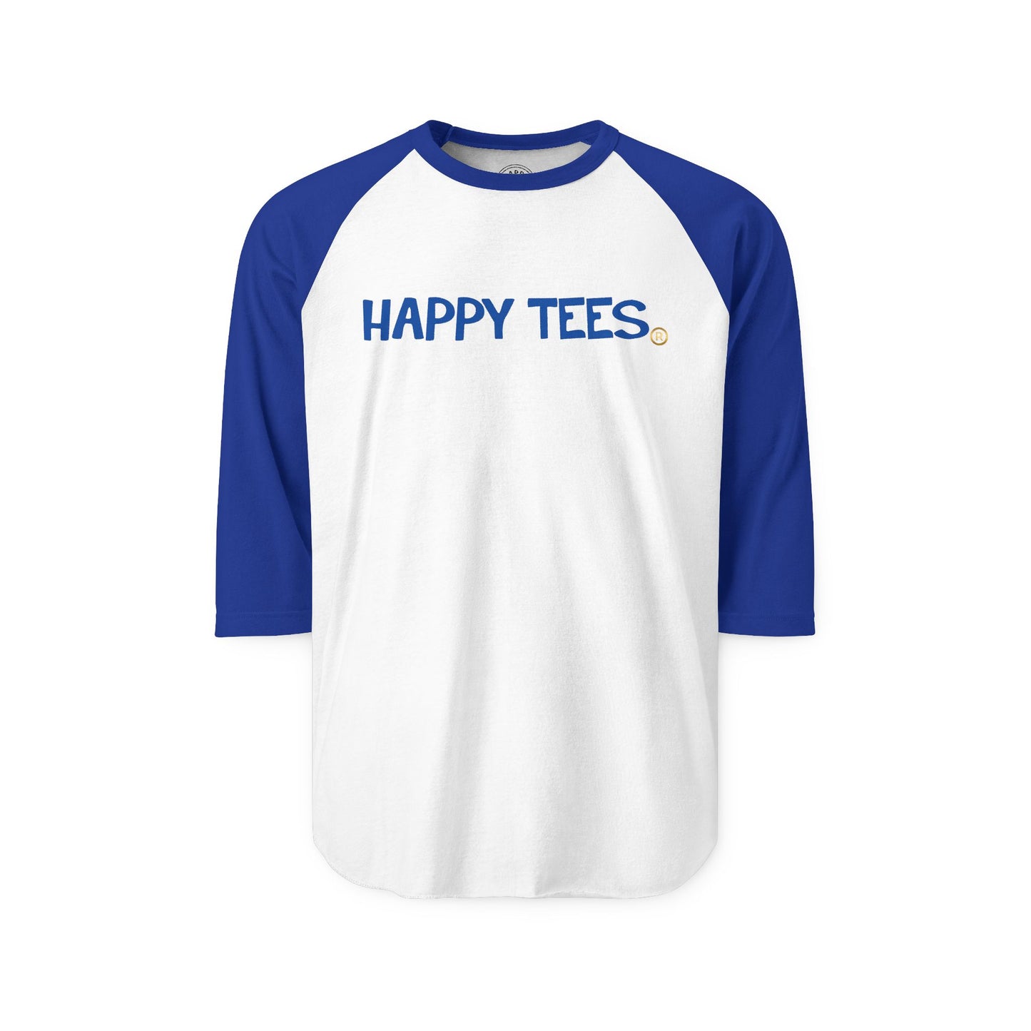 Happy Tees® T-Shirt (Long Sleeve Raglan with front logo)