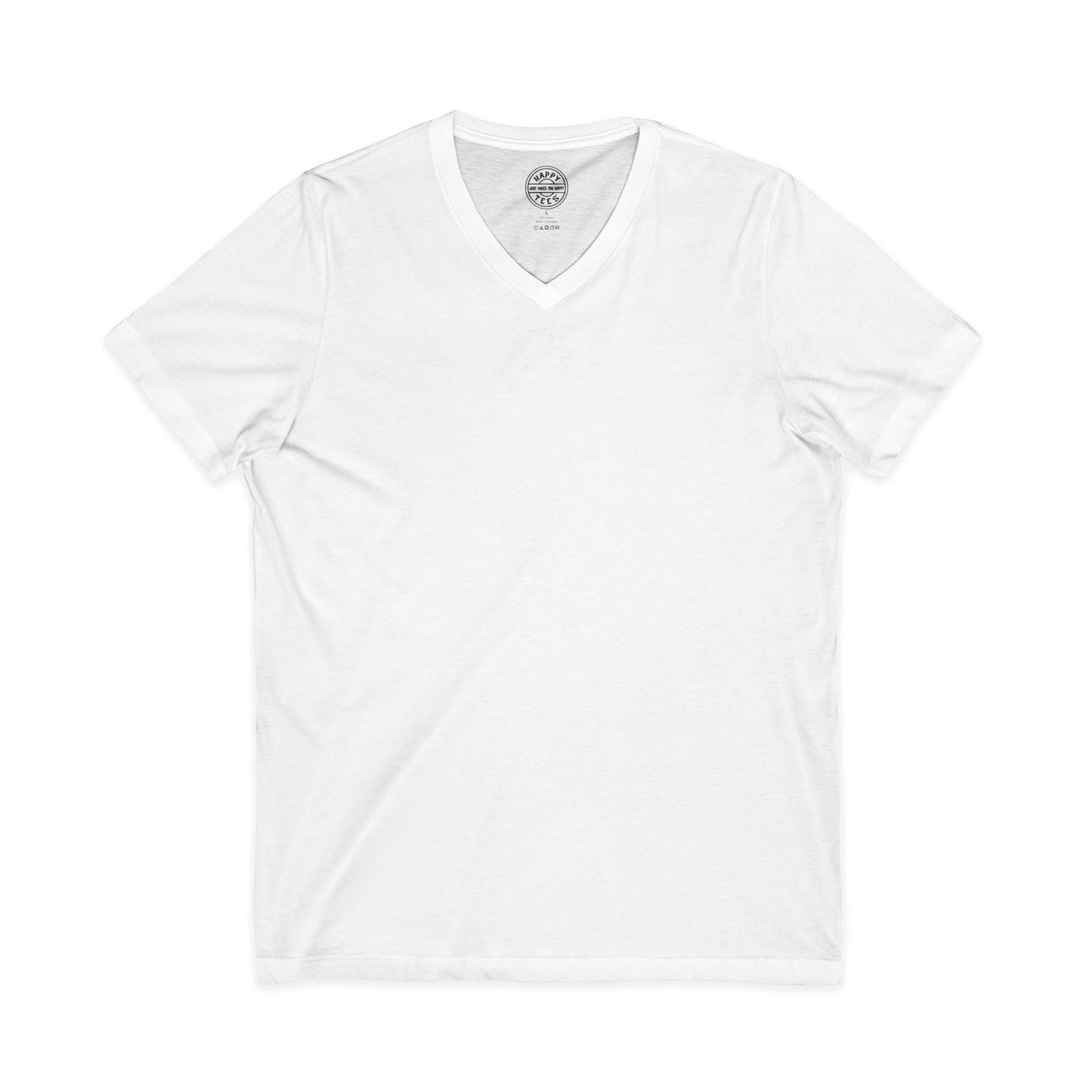 BASIC Happy Tee (V-Neck)  V-neck White / 2XL HAPPY TEES® BRAND