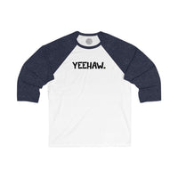 YEEHAW Happy Tee (Long Sleeve Baseball Tee)  Long-sleeve White/ Navy / 2XL HAPPY TEES® BRAND